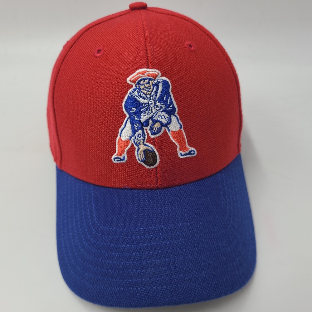 New England Patriots Hat Adjustable 47 Brand MVP Red Blue NFL Retro Vintage Logo